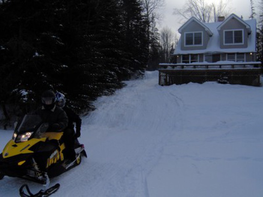 Easy snowmobile access to Adirondack Trail System
