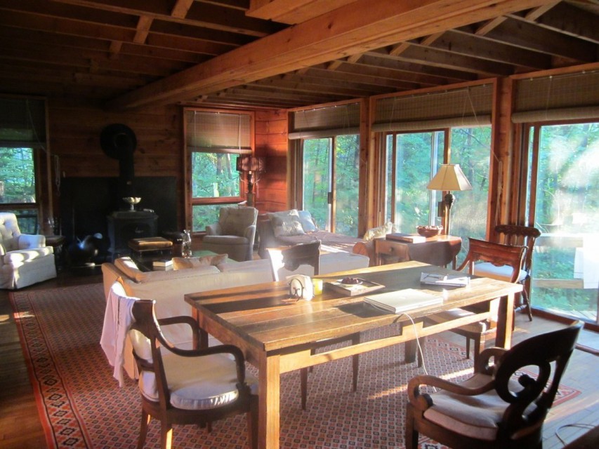 Living room with dining area foreground