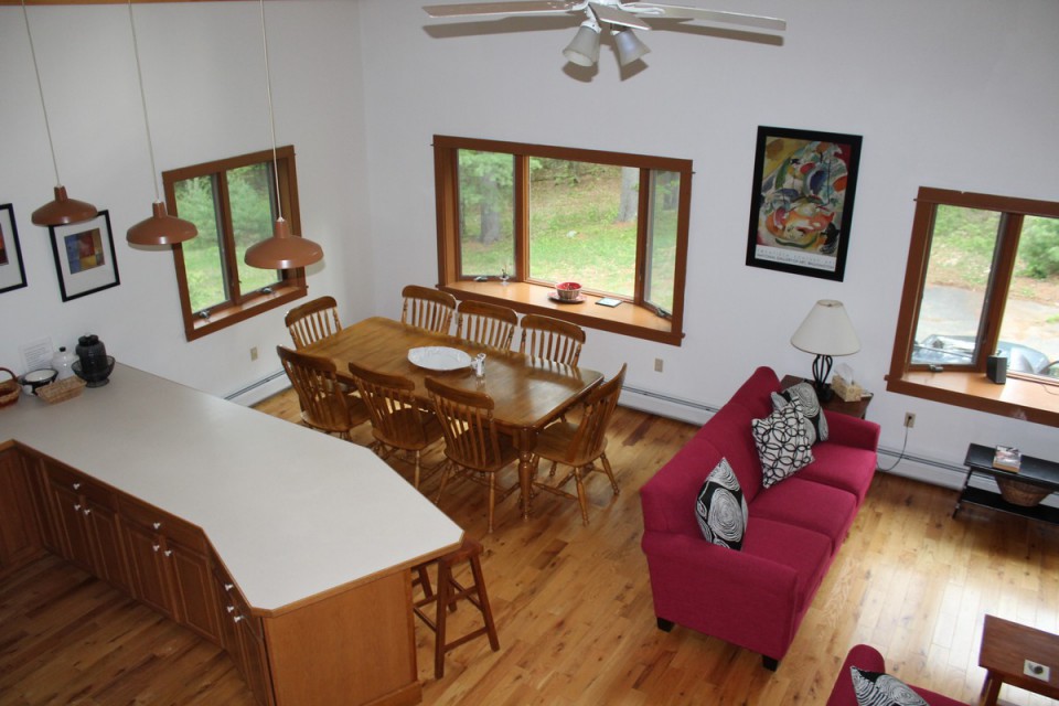 view from loft of new sofa 