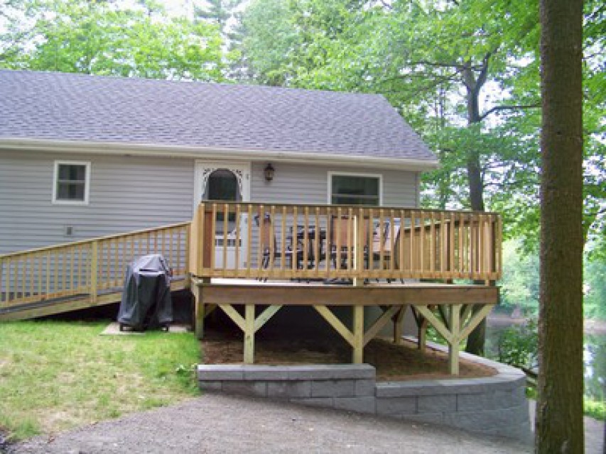 Deck area and walkway to padio area - sit and relax