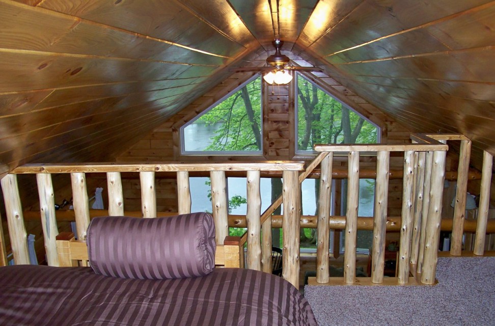 In the loft -Like being in a tree house, kids love it