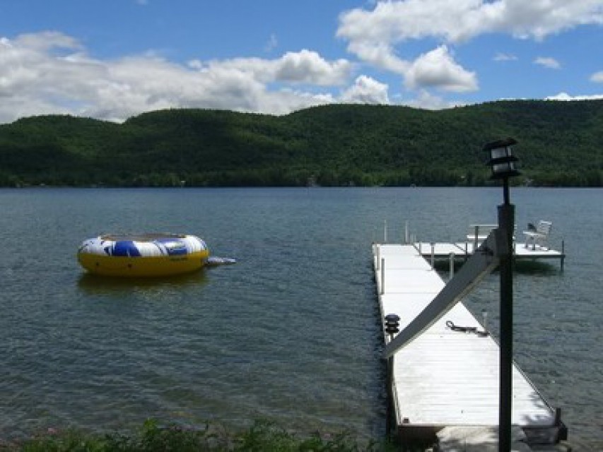Our dock with swim/sunbathing platform