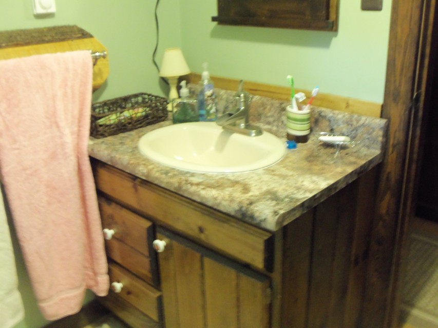 New bath vanity in bath