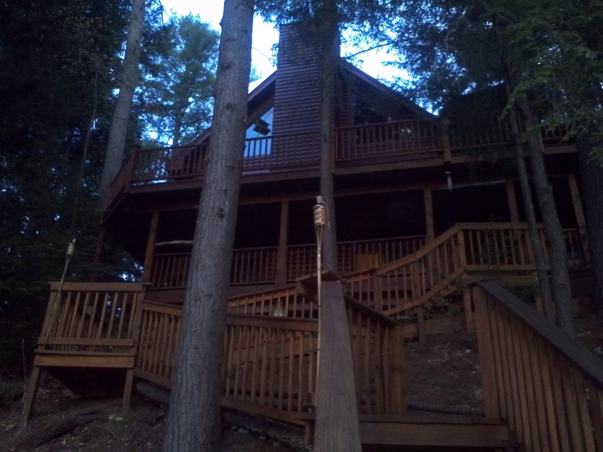 View of house from lake edge