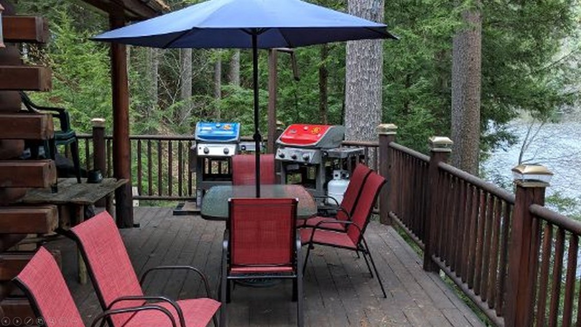 Upper front deck overlooking Tripp Lake