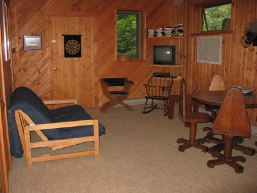 Family room in finished basement
