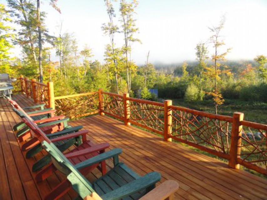 Morning on the huge back deck