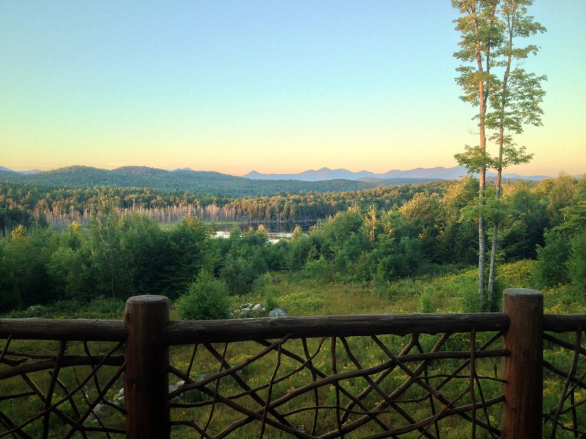 View of the high peaks from the deck