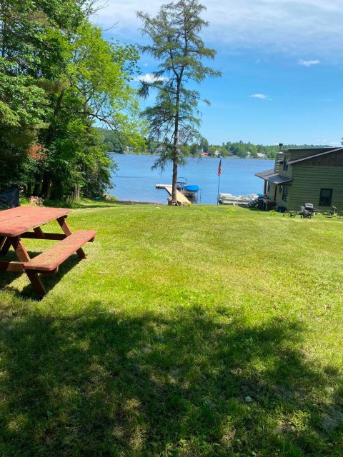 Enjoy lunch at the picnic table 