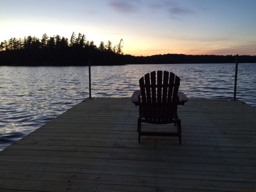 Evening view from 12' x 16' dock.