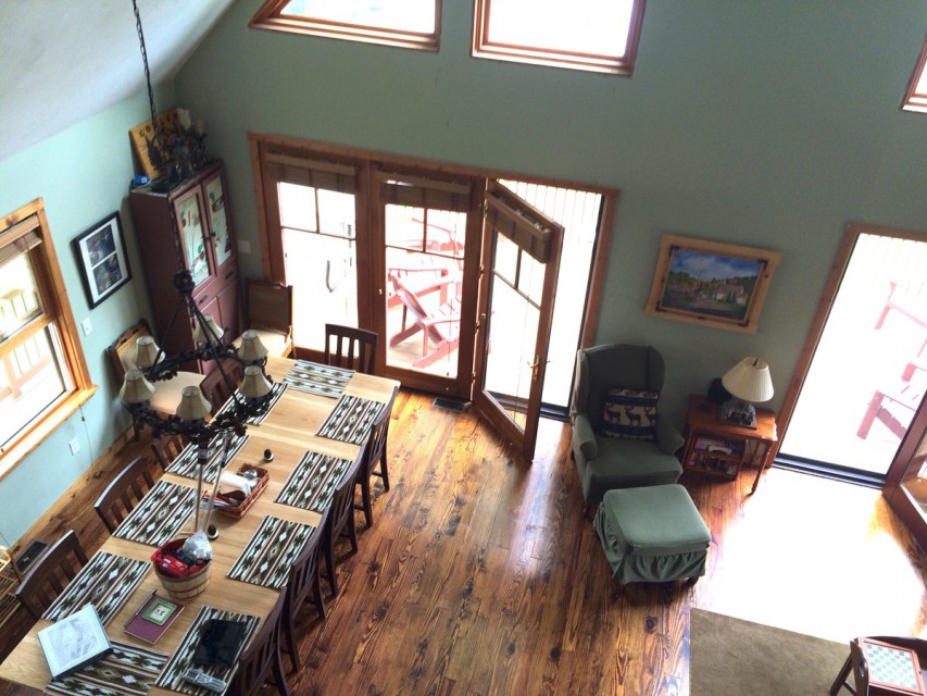 View from upstairs loft area.