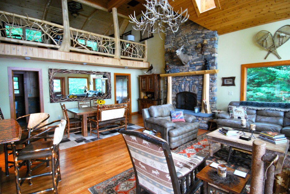 Great Room with wood burning fireplace