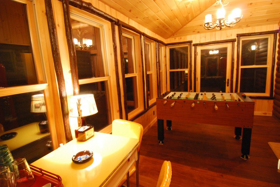 Front to back side porch with foosball table & 2nd frig