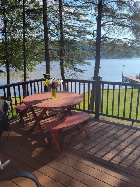 New Timbertech deck over looking Old Forge pond