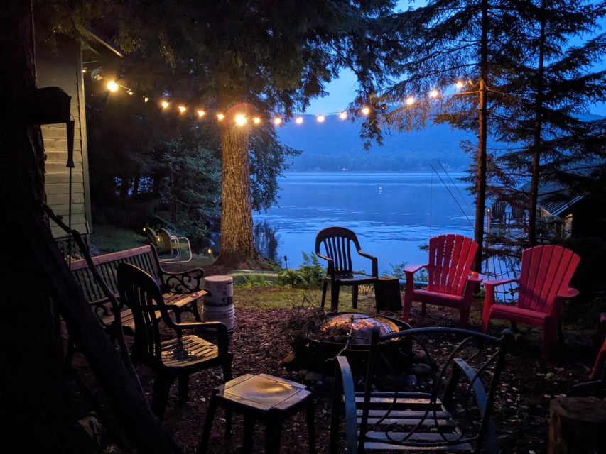 Lakeside fire pit