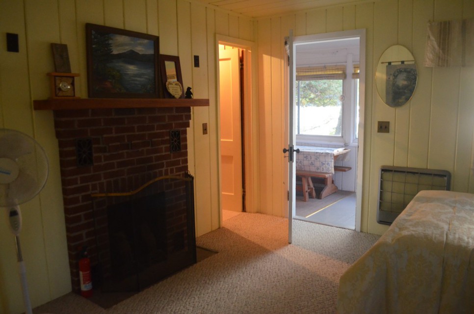 Fireplace in 2nd Bedroom (door onto enclosed porch)