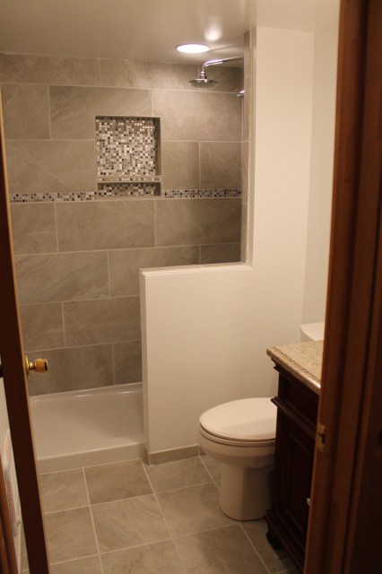 New master bath with rain head shower