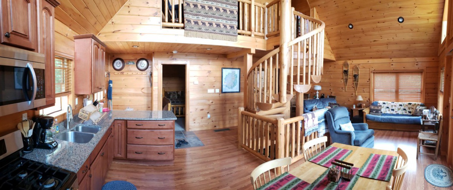 Kitchen, living room, loft