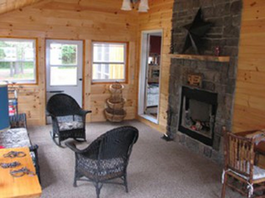 3 season Screened Porch with fireplace