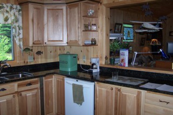Kitchen with granite countertops
