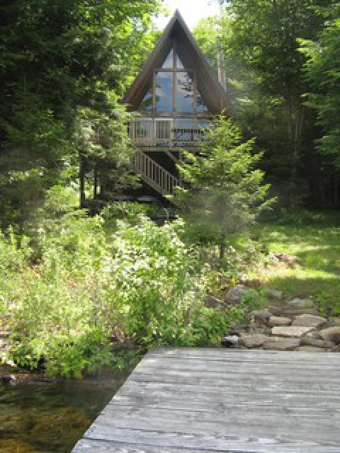View from dock of A-frame
