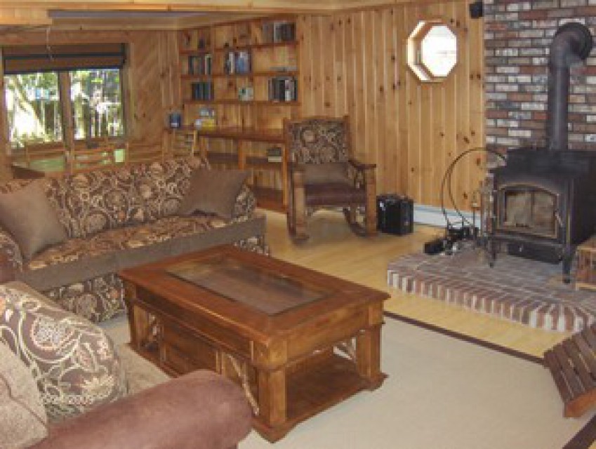 Family Room w/ Wood Stove