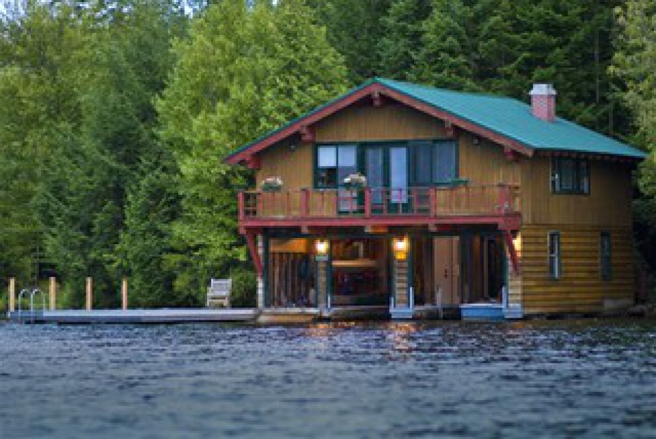 View of the Boathouse from the lake.