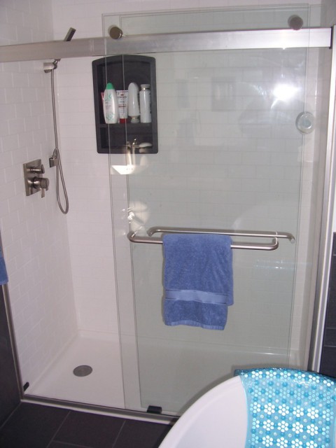 Our full walk in shower with sliding doors... 