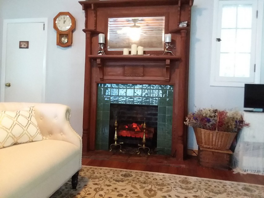 Electric Fireplace in Parlor
