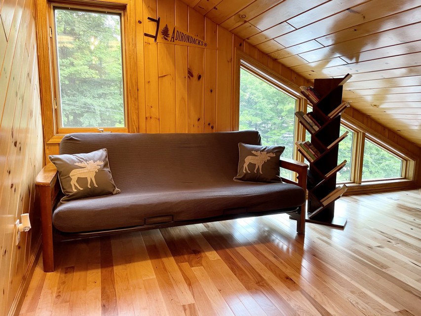 Loft with full sized futon