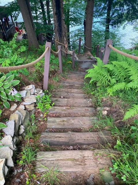 Stairs leading to water