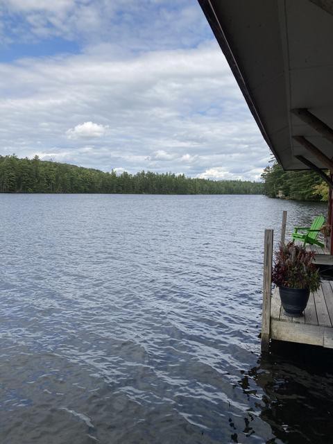 view of lake from boathouse dock 
