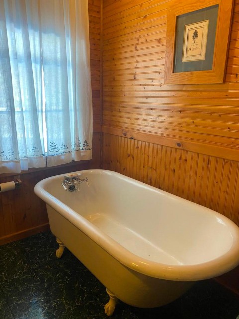 Downstairs Bath (Clawfoot Tub + Shower)