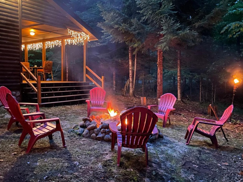 Enjoy camp fire chats and s'mores at night!