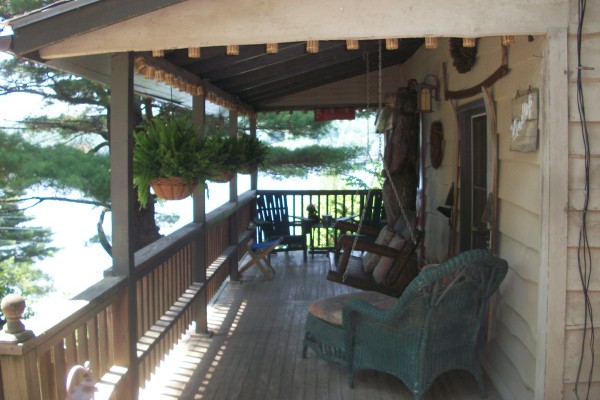 sideporch overlooking lake
