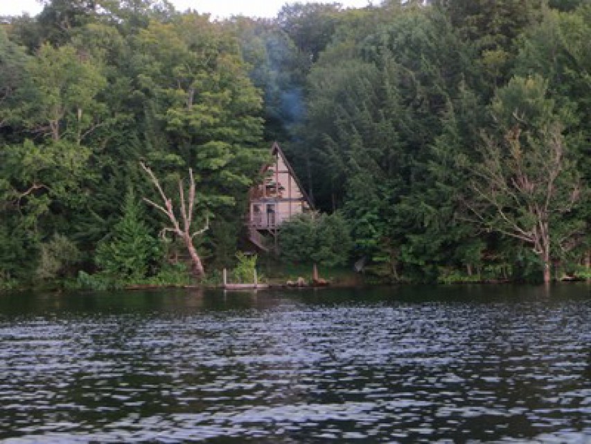 View from lake of A-frame