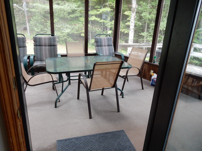Screened in porch from dining area