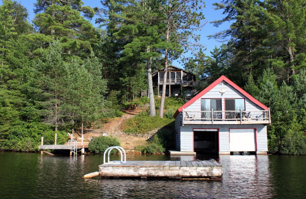 View of house and Boathouse from Lake