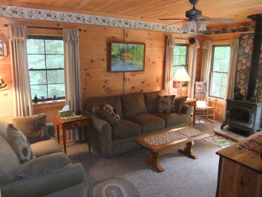 Family Room with Satellite TV, DVD, Woodstove