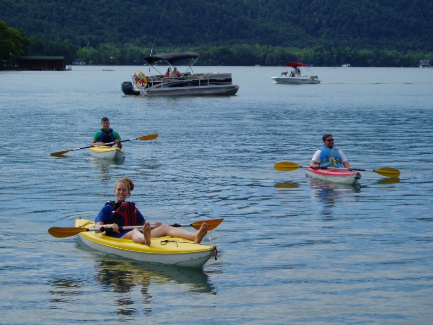 Enjoy cruising the lake in 1 of 9 kayaks & 2 canoes,