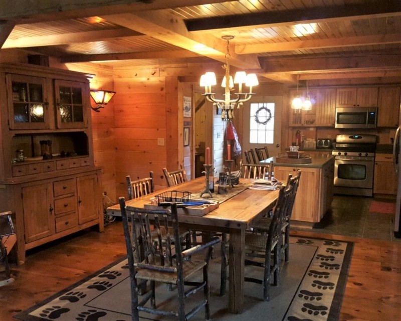 Timber Frame Dining Room and Kitchen
