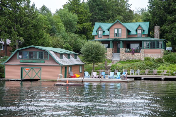 View of Ramblers Lodge and Boathouse from 4th Lake.