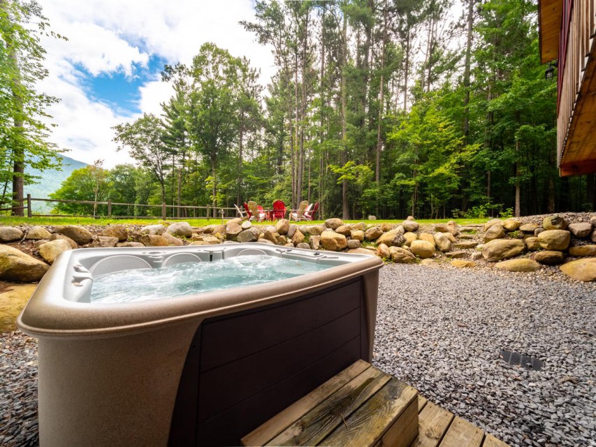 Enjoy the hot tub after a day's adventure.