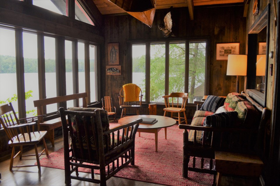 all weather porch w/views of lake