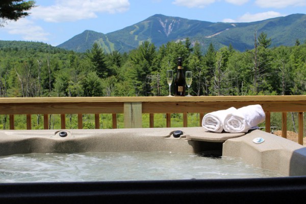 Take a hot tub and gaze at Whiteface Mt.