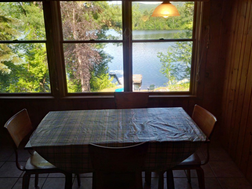 Kitchen table with lake view