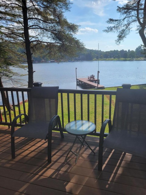 New Timbertech deck over looking Old Forge pond
