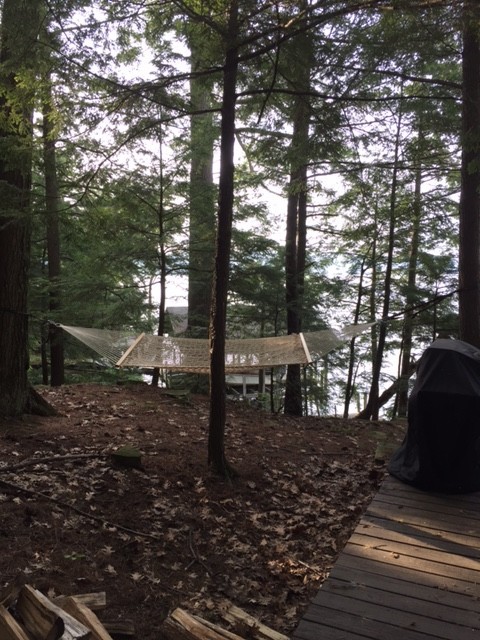 Hammock next to deck overlooks Lake George..rest