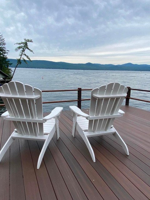 Adirondack Chairs to watch the boats and relax!