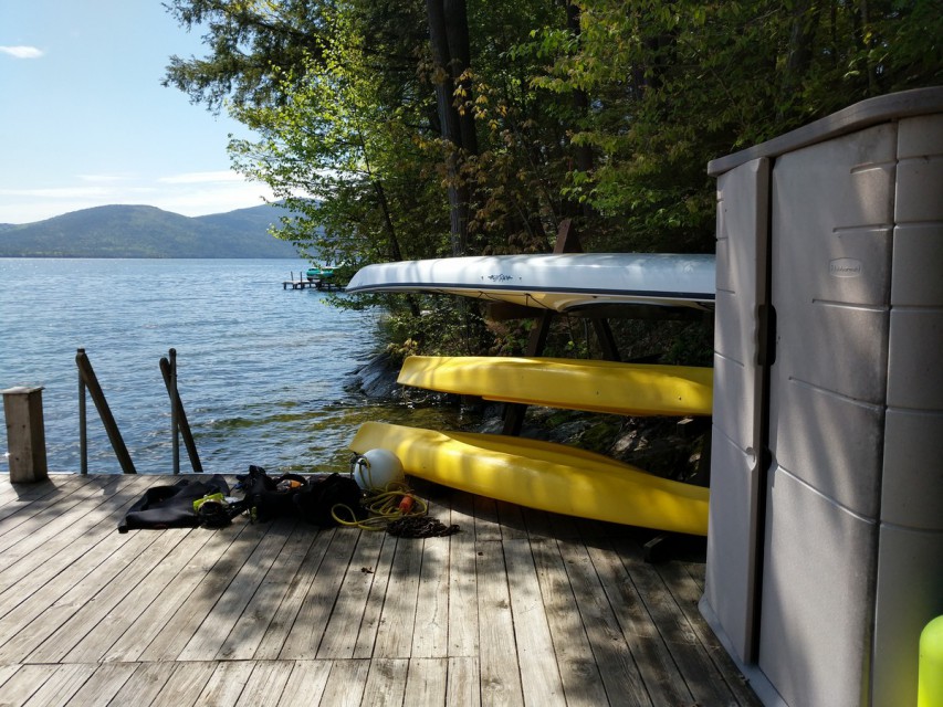 Dock with Kayaks , canoe, and dock space